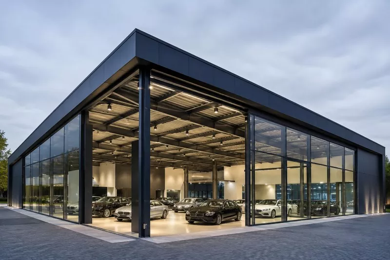 Konstruksi Showroom Mobil Rangka Baja