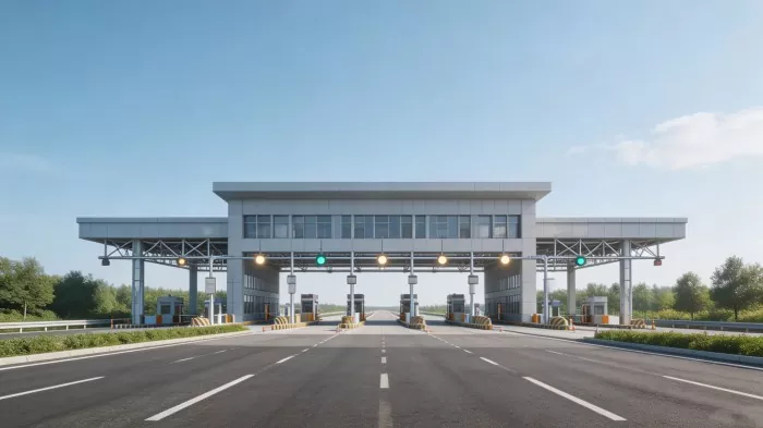 Pembangunan Stasiun Tol Rangka Baja