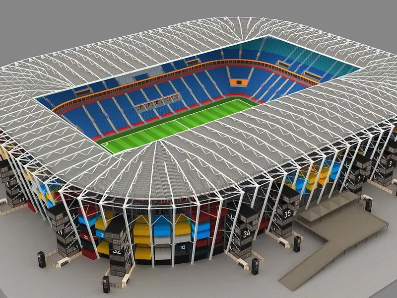 Stadion Rangka Baja Modular Dirakit